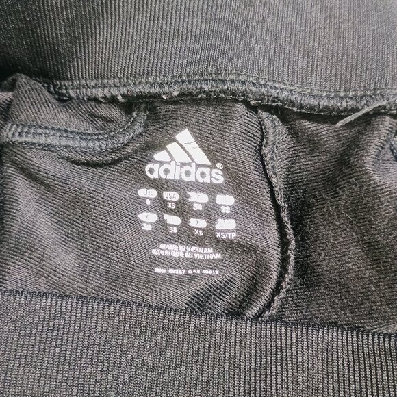 Adidas Women XS Black Blue 3-Stripes Track Pants Essentials Tricot Joggers - Picture 3 of 6